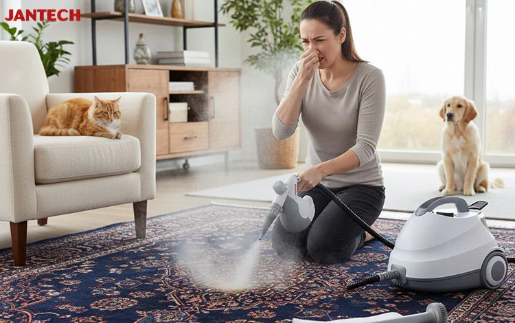 تمیز کردن فرش از بوی ادرار حیوانات با کمک بخارشوی