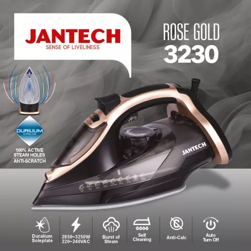 خرید و قیمت اتو بخار پروگلاید ژانومه مدل ROSE GOLD 3230