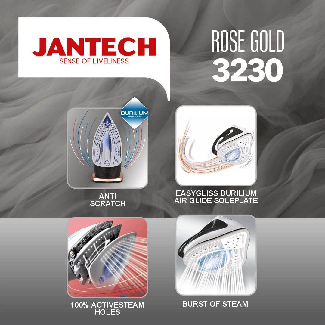 خرید و قیمت اتو بخار پروگلاید ژانومه مدل ROSE GOLD 3230