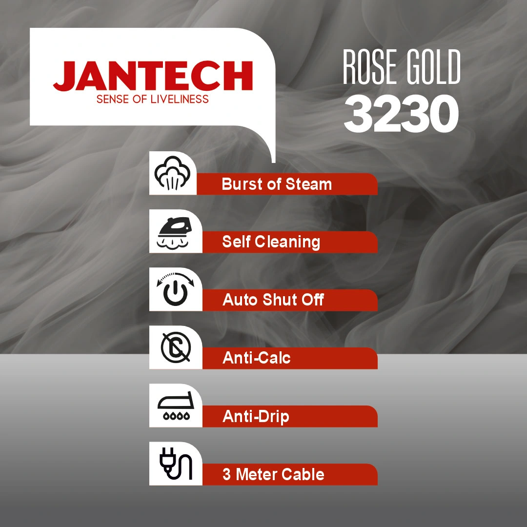 خرید و قیمت اتو بخار پروگلاید ژانومه مدل ROSE GOLD 3230