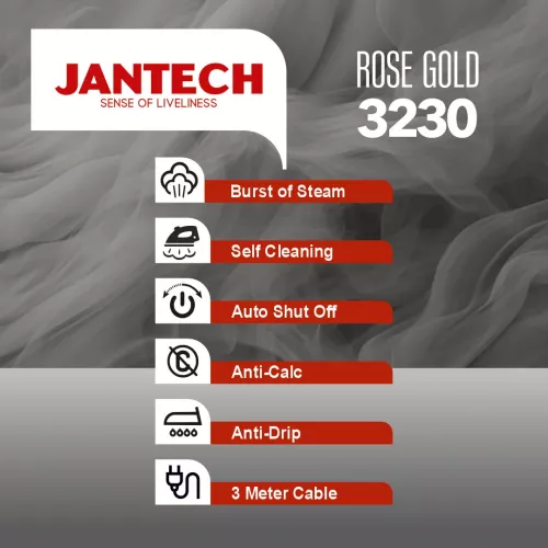 خرید و قیمت اتو بخار پروگلاید ژانومه مدل ROSE GOLD 3230