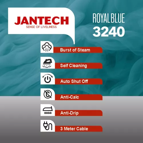 خرید و قیمت اتو بخار پروگلاید ژانومه مدل ROYAL BLUE 3240
