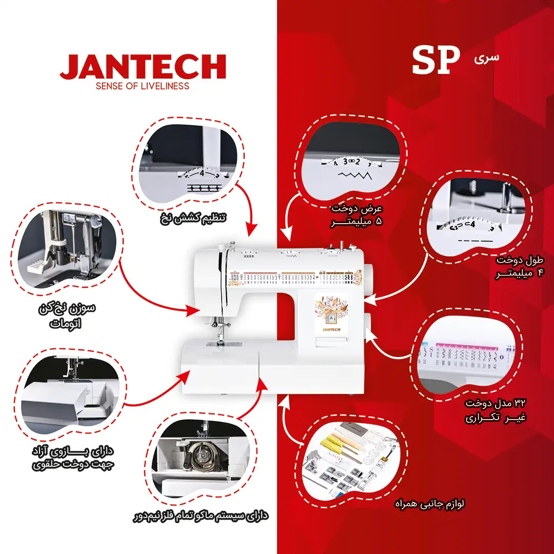 خرید و قیمت چرخ خیاطی جانتک مدل SP670
