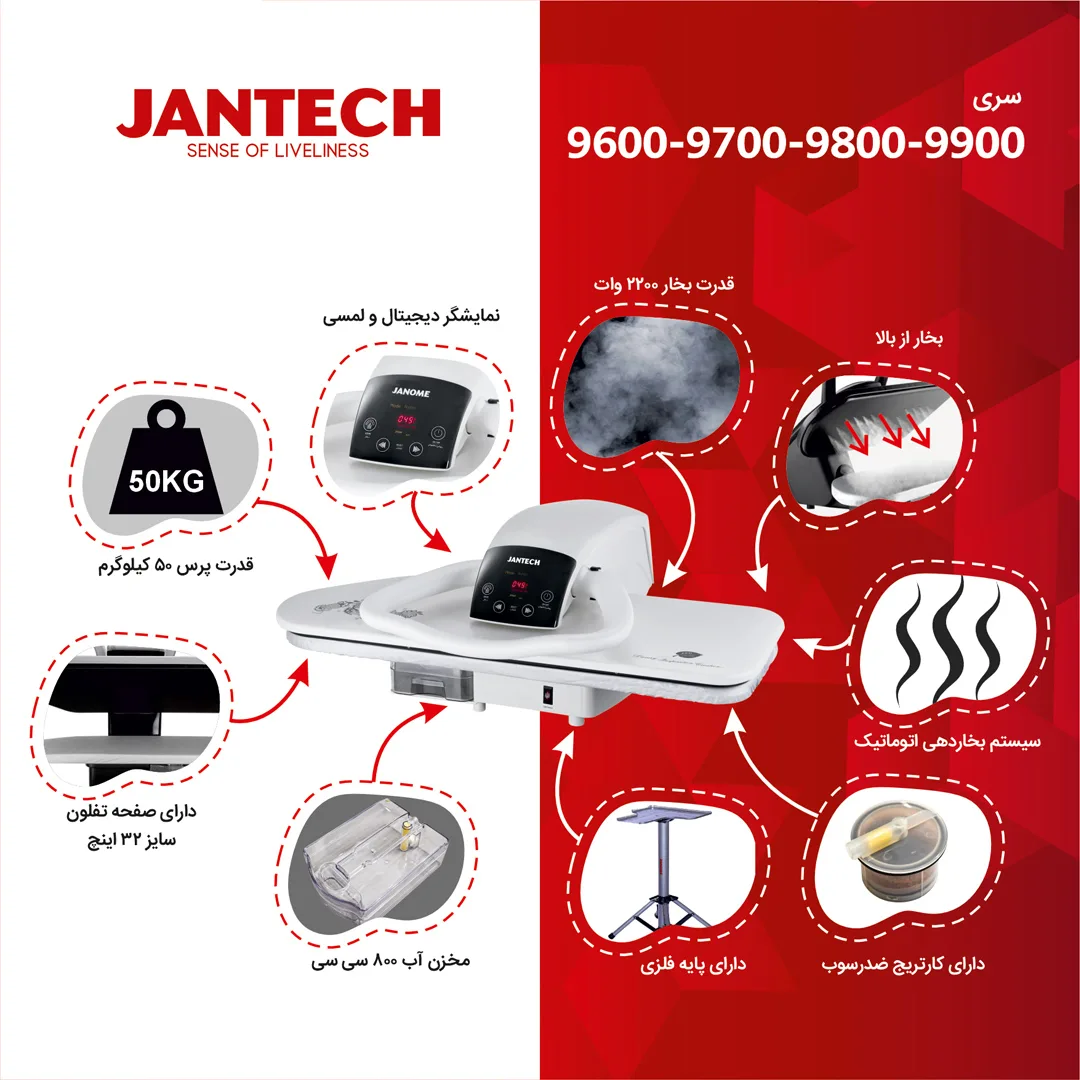 خرید و قیمت اتو پرس ژانومه مدل 9700