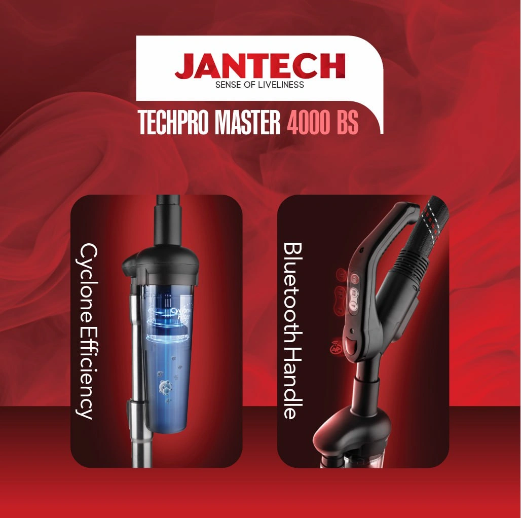 خرید و قیمت جاروبرقی جانتک مدل TECHPRO MASTER 4000 BS رنگ مشکی نقره ای