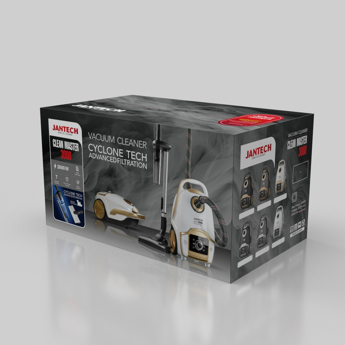 خرید و قیمت جاروبرقی جانتک مدل CLEAN MASTER 3000 BG رنگ مشکی طلایی