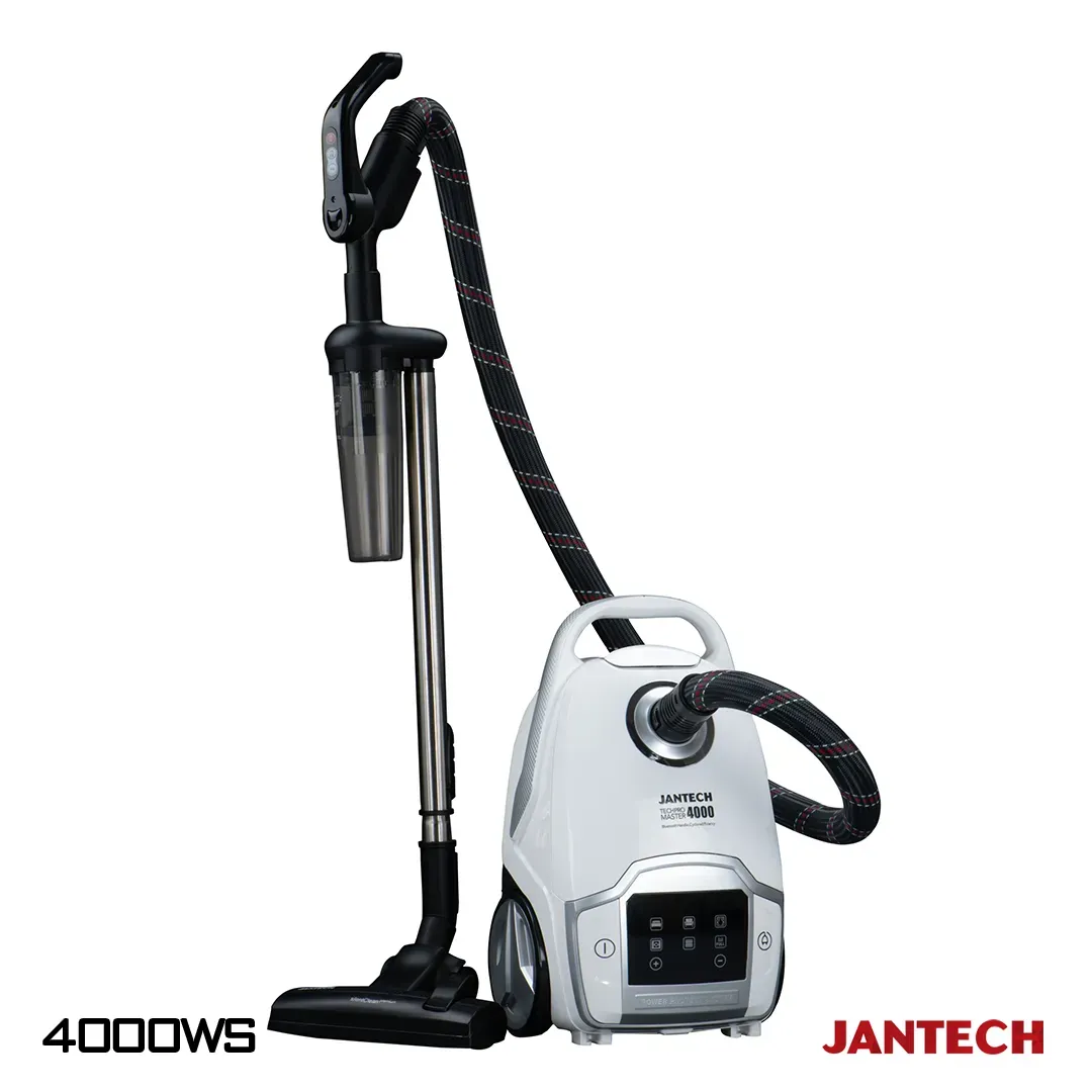 خرید و قیمت جاروبرقی جانتک مدل TECHPRO MASTER 4000 WS رنگ سفید نقره ای